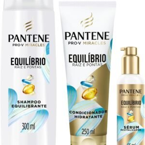 Pantene Kit PRO-V Miracles Equilíbrio Raiz e Pontas com Shampoo 300 ml, Condicionador Hidratante 250 ml, e o Sérum 95 ml